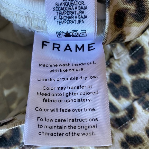 Frame Denim Ali High Rise Cigarette Jeans Leopard Print Size 24 - Picture 14 of 16